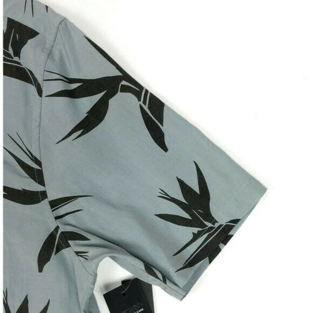 Hudson Mens XL Camp Collar Printed Short Sleeve Button Front Hawaiian Shirt - Picture 7 of 8